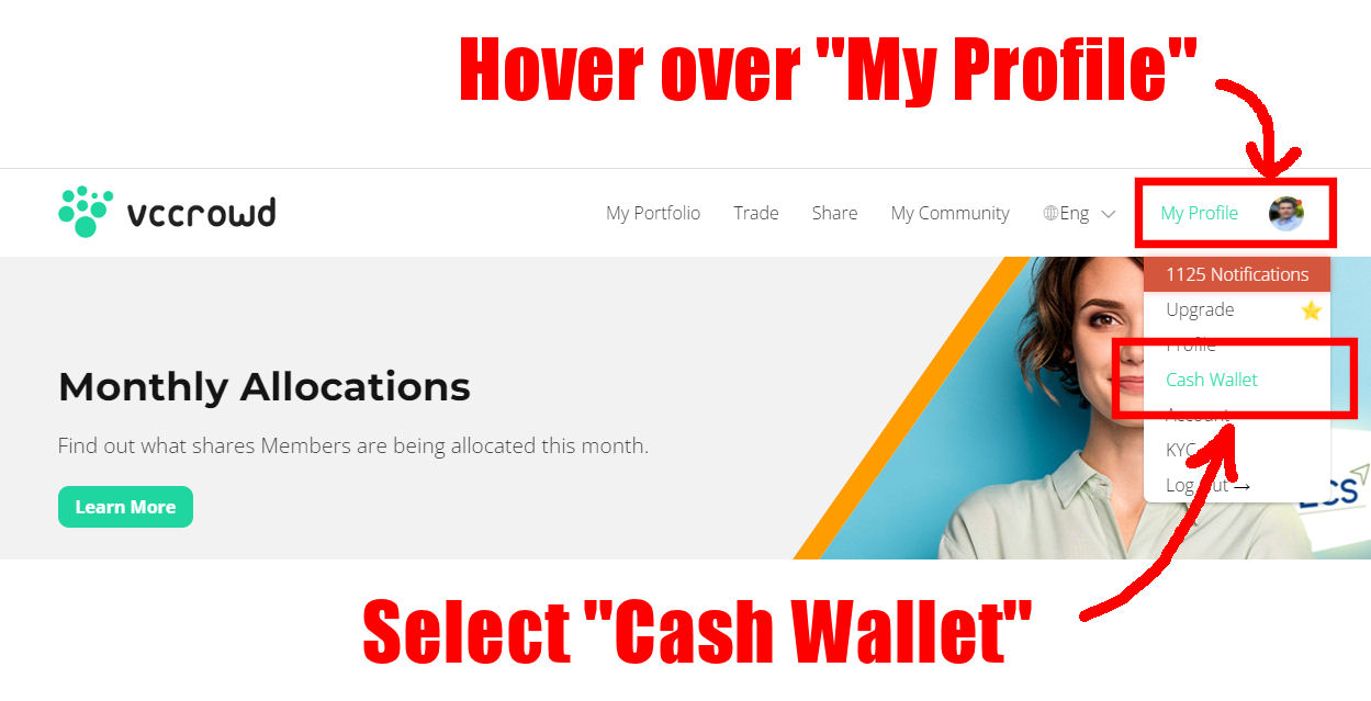select cash wallet